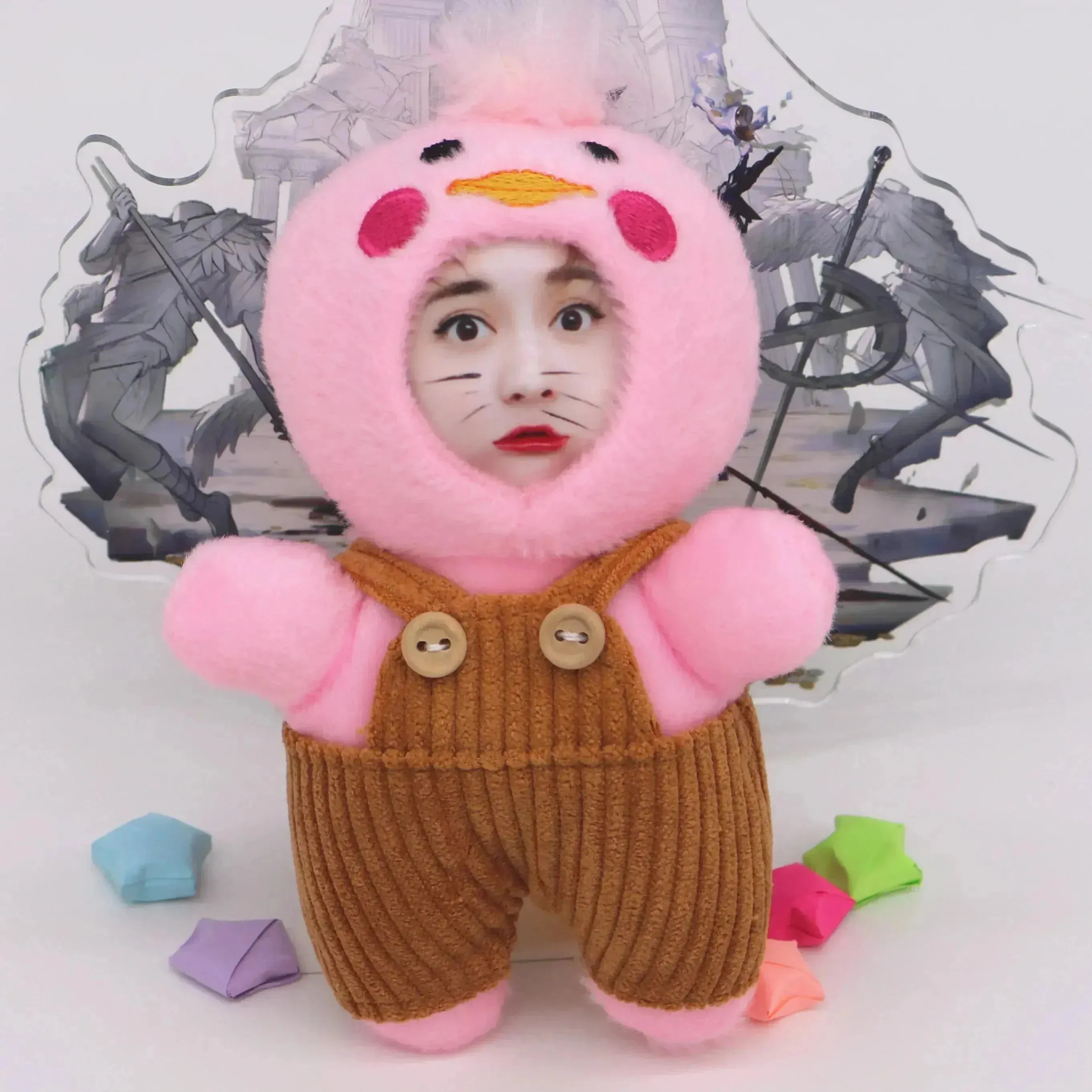 Custom 3D Plush Face Doll Keychain with Voice Recording