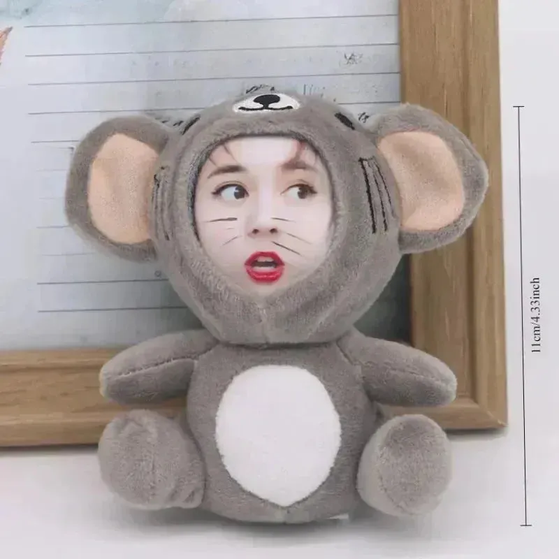 Custom 3D Plush Face Doll Keychain with Voice Recording