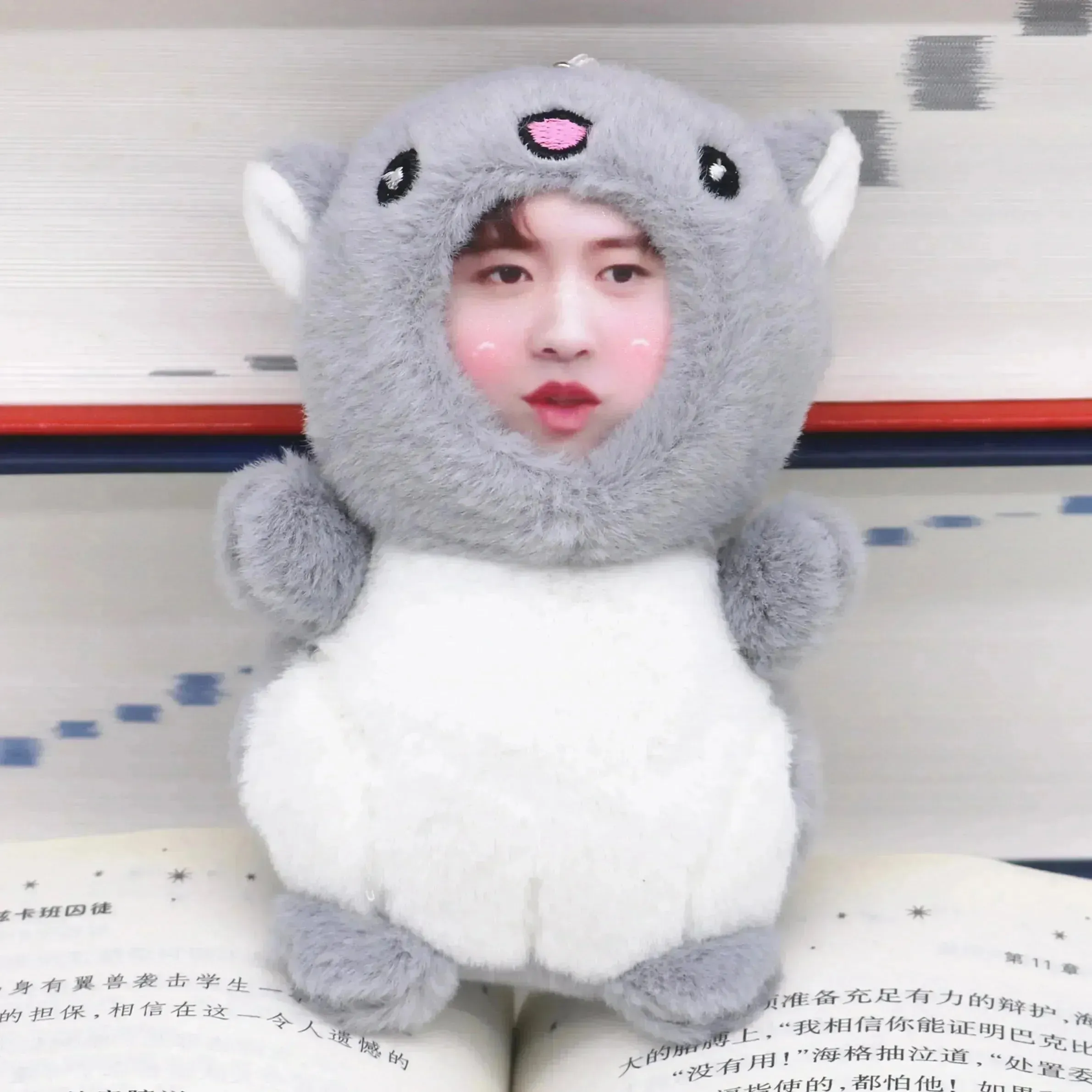 Custom 3D Plush Face Doll Keychain with Voice Recording