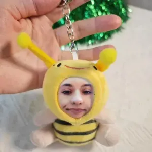 Custom 3D Plush Face Doll Keychain with Voice Recording