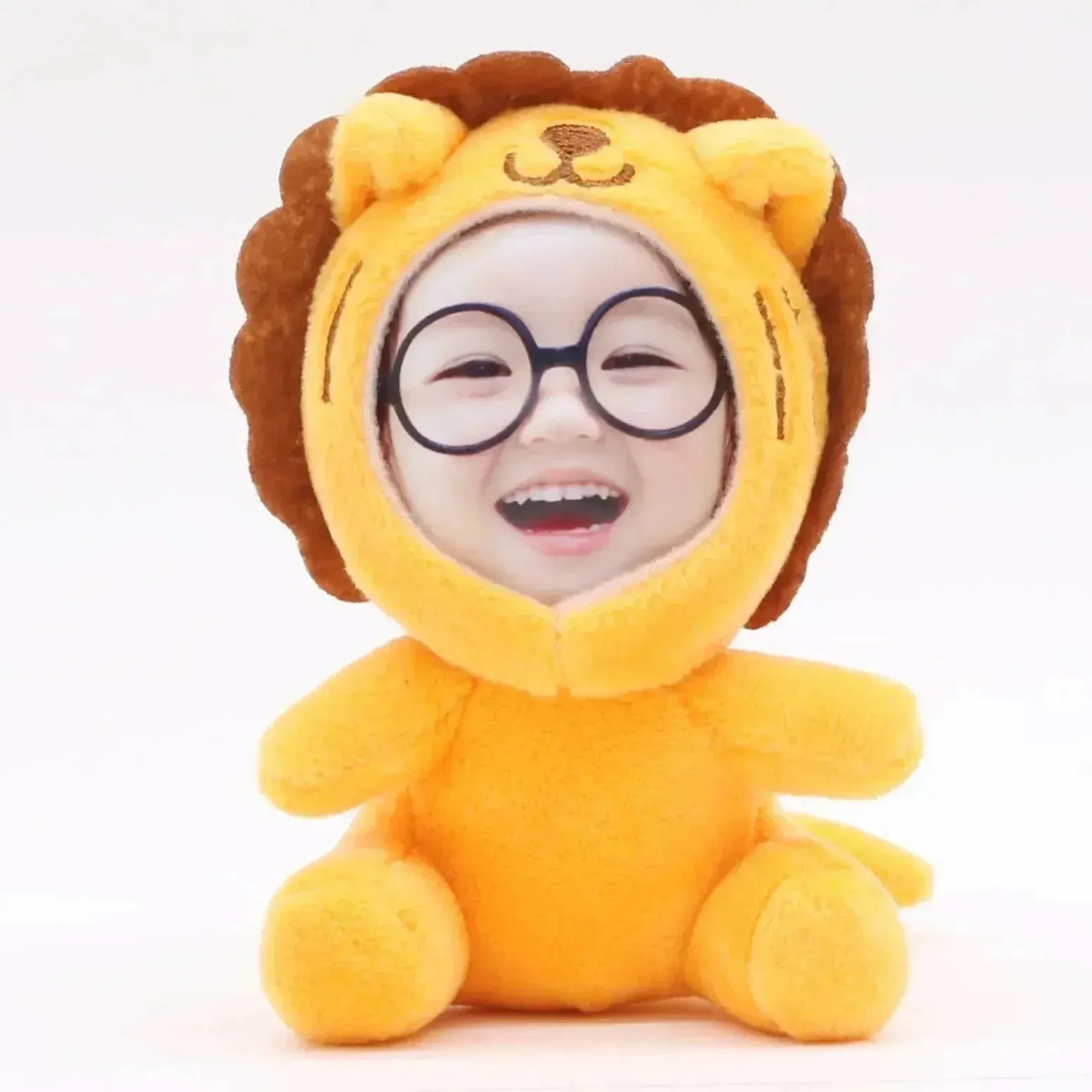 Custom 3D Plush Face Doll Keychain with Voice Recording