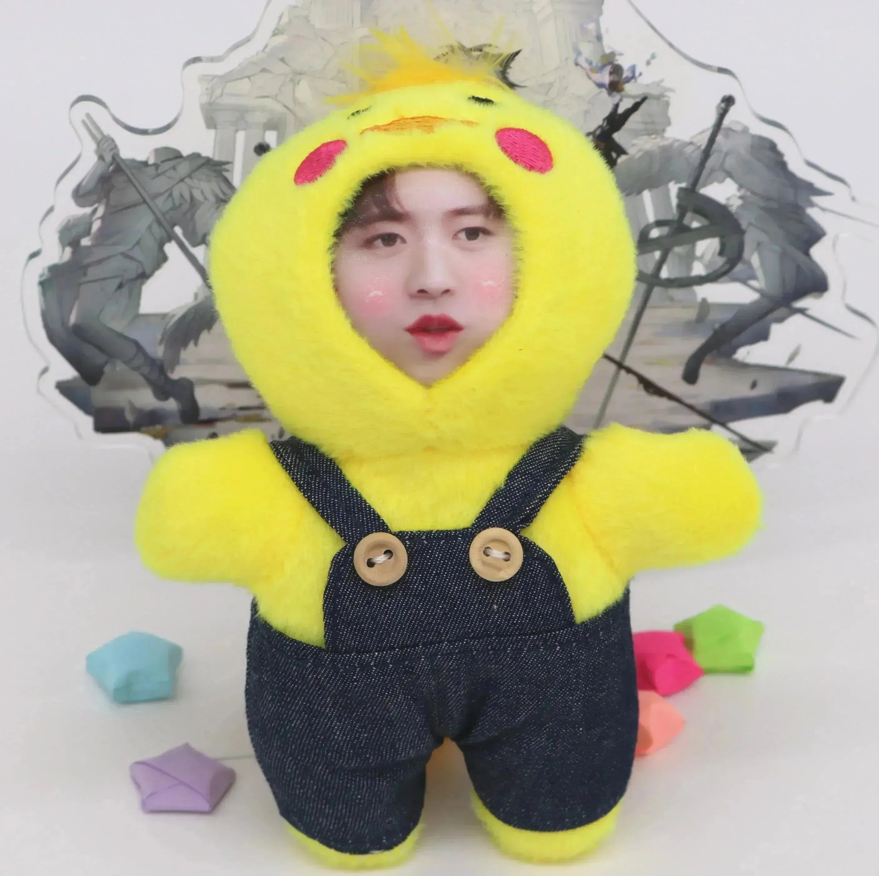 Custom 3D Plush Face Doll Keychain with Voice Recording