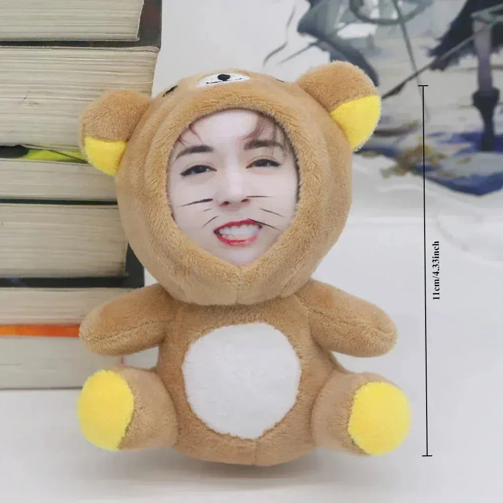 Custom 3D Plush Face Doll Keychain with Voice Recording