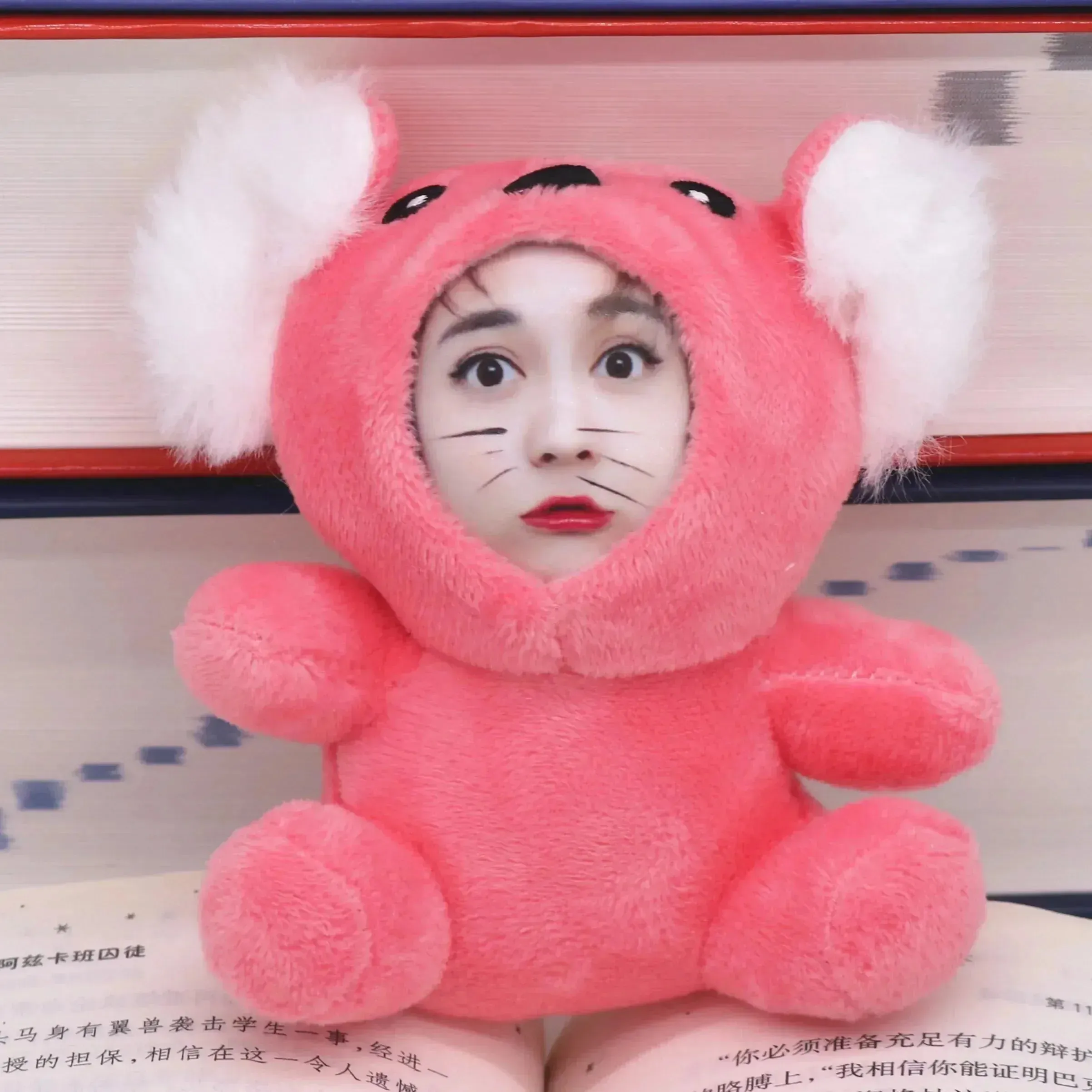 Custom 3D Plush Face Doll Keychain with Voice Recording