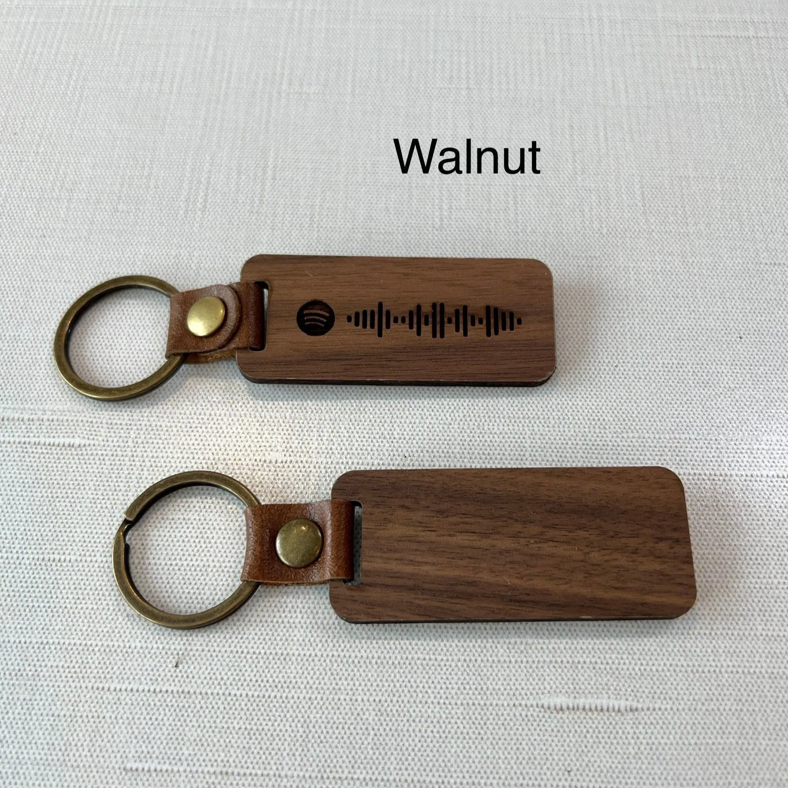 Custom Engraved Walnut, Cherry, Bamboo, and Rosewood Keychains