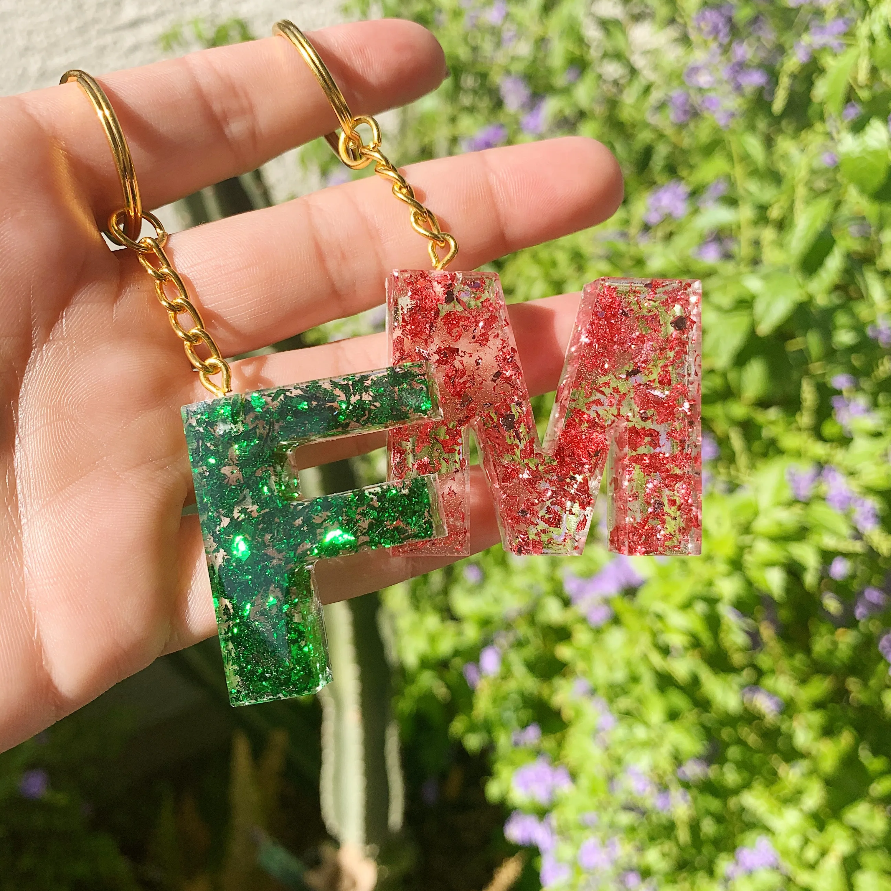CUSTOM Foil Letter Keychain