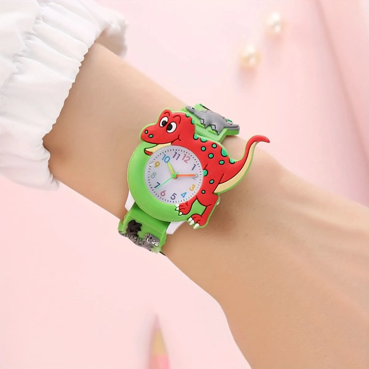 Cute Dinosaur Watch for Kids - Tyrannosaurus Rex Cartoon Design