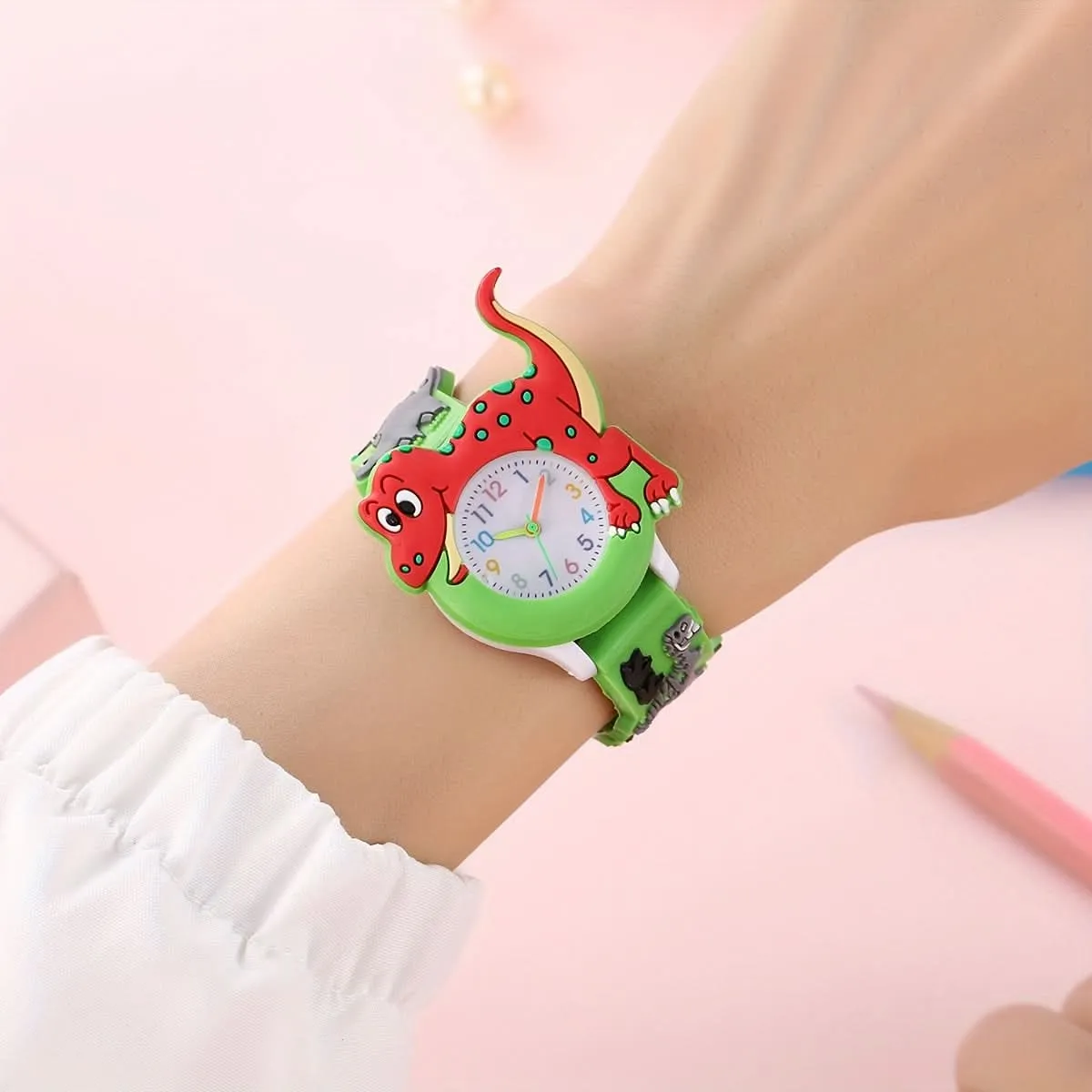 Cute Dinosaur Watch for Kids - Tyrannosaurus Rex Cartoon Design