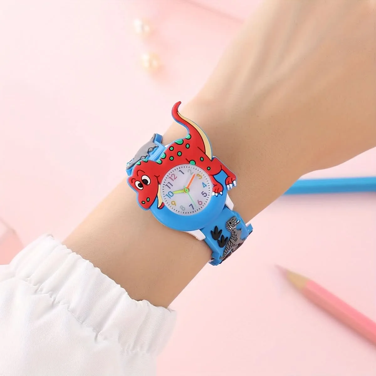 Cute Dinosaur Watch for Kids - Tyrannosaurus Rex Cartoon Design