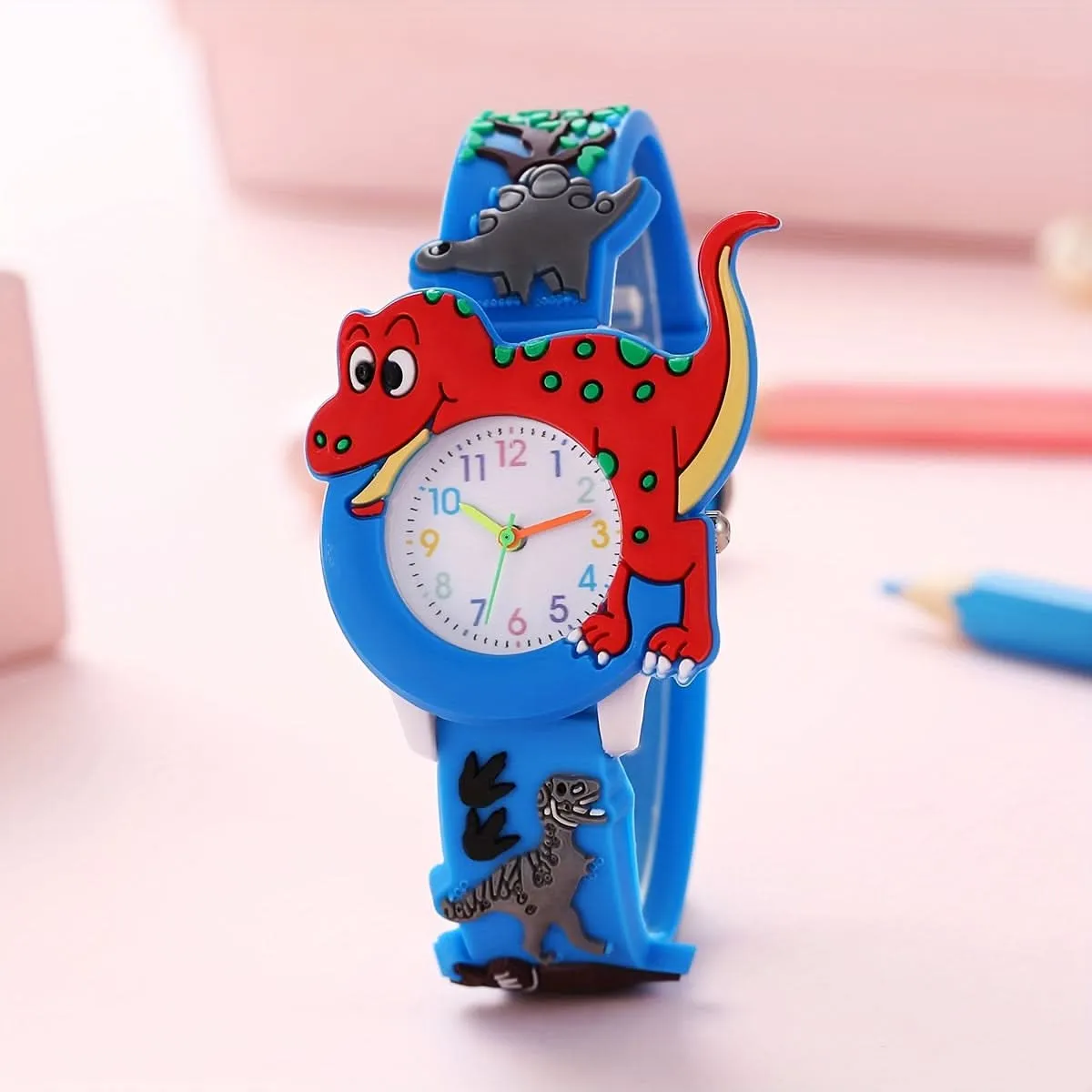 Cute Dinosaur Watch for Kids - Tyrannosaurus Rex Cartoon Design