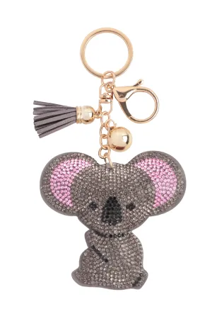 CUTE KOALA RHINESTONE TASSEL KEYCHAIN