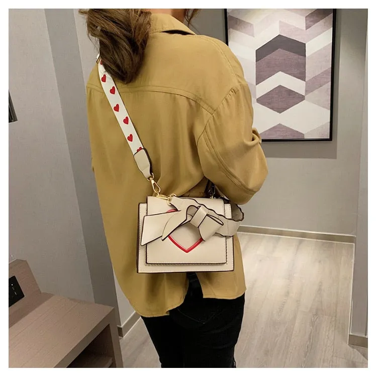 Cyflymder Luxury Handbag Fashion New High Quality PU Leather Women's Designer Handbag Sweet Girl Bow Tote Shoulder Messenger Bags Valentines Day Evening Party