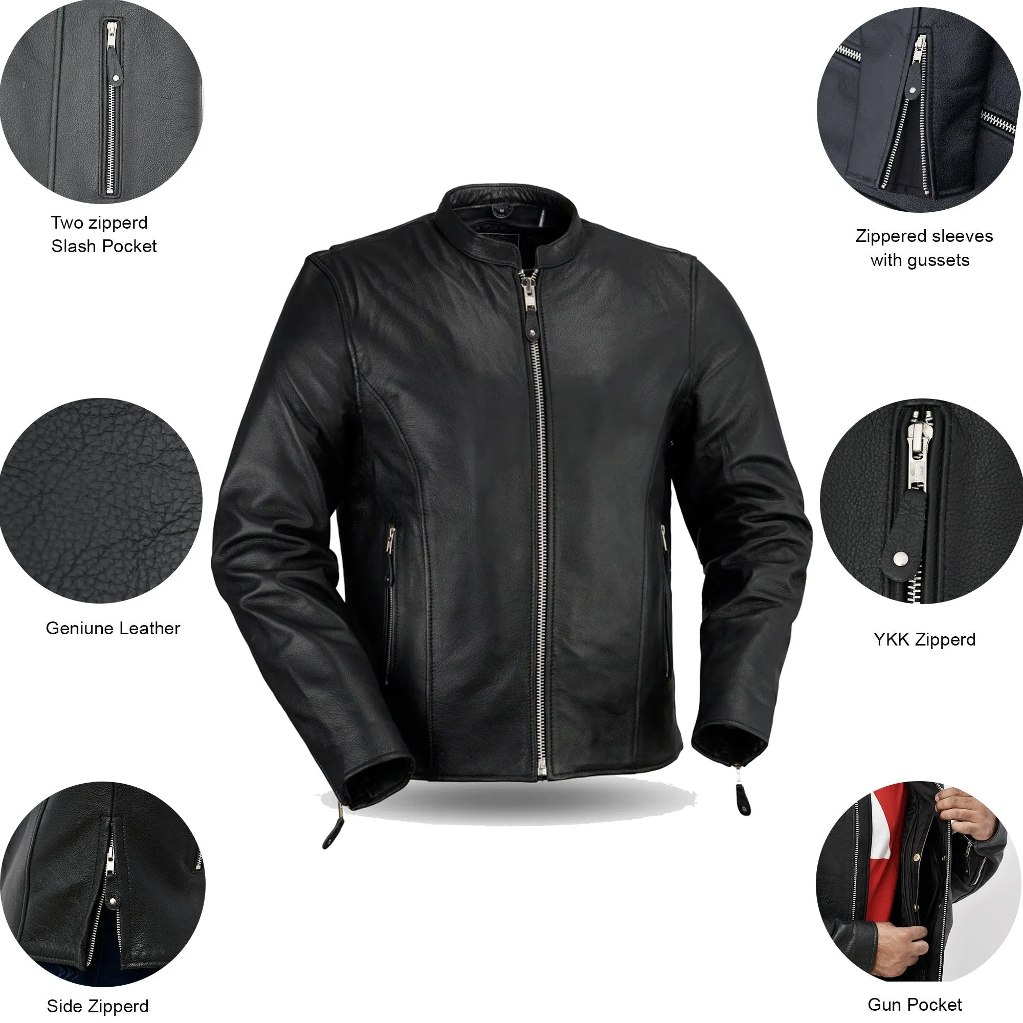 DAREDEVIL Café Style Leather Jacket