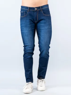Dark Blue Skinny Ankle Fit Mens Denim Jeans