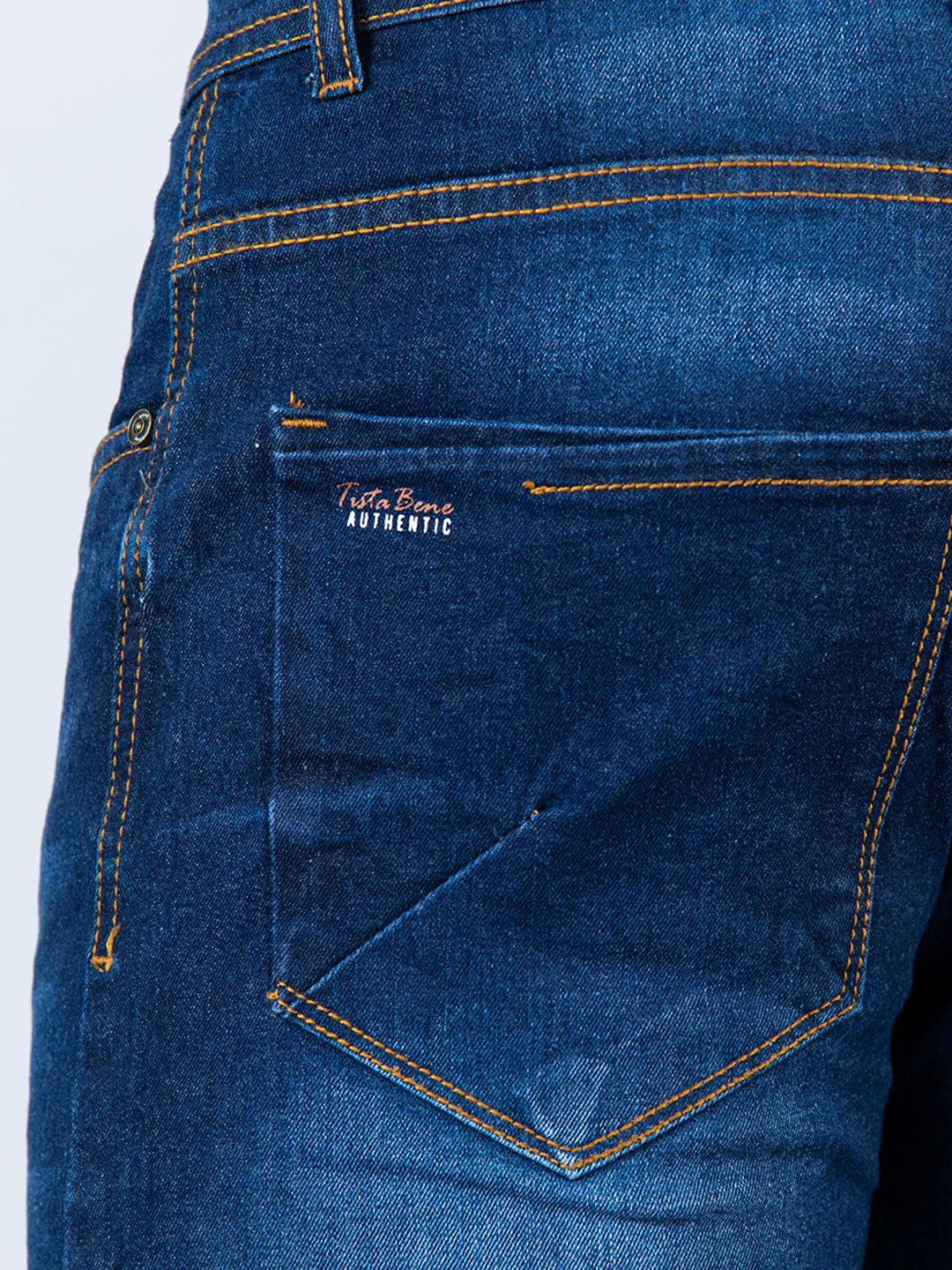 Dark Blue Skinny Ankle Fit Mens Denim Jeans