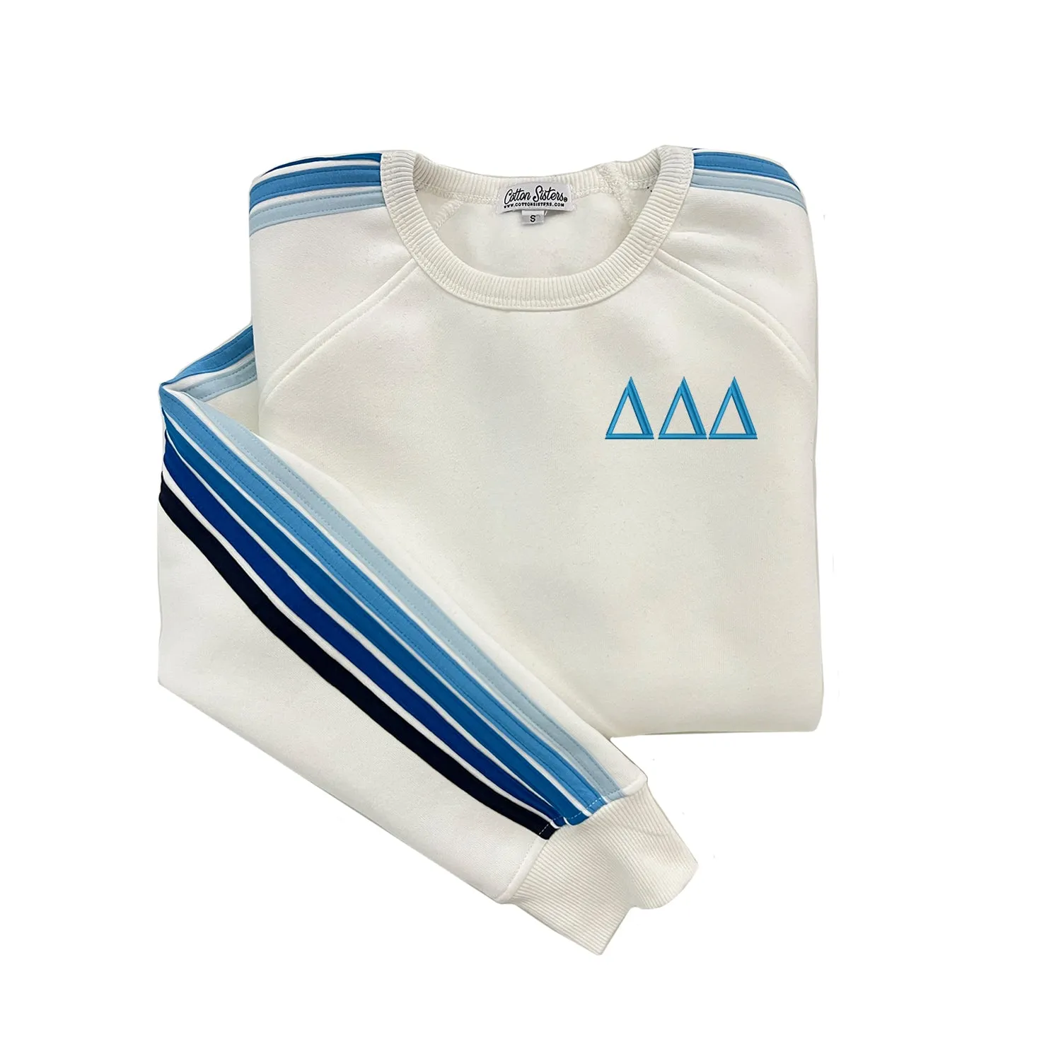 Delta Delta Delta 5 Stripe Crewneck