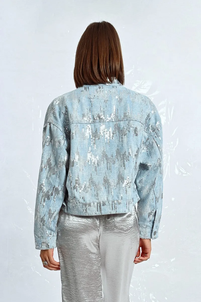 DENIM AND SEQUIN JACKET
