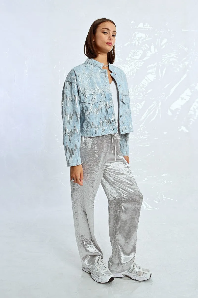 DENIM AND SEQUIN JACKET