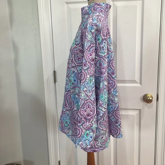 Denim D &amp; Co jacket Paisley purple turquoise white womens plus size 3X brand new
