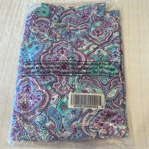 Denim D &amp; Co jacket Paisley purple turquoise white womens plus size 3X brand new