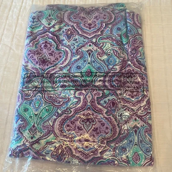 Denim D &amp; Co jacket Paisley purple turquoise white womens plus size 3X brand new