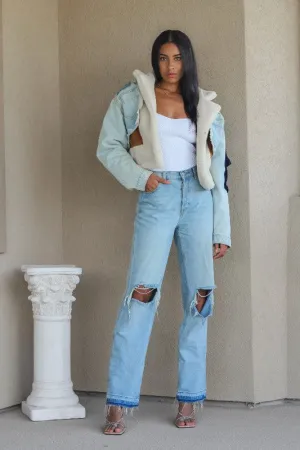 Denim Patchwork Jacket Plus