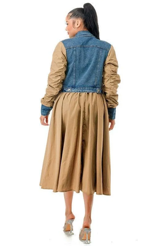 DESIGNER DENIM  MIX LONG JACKET