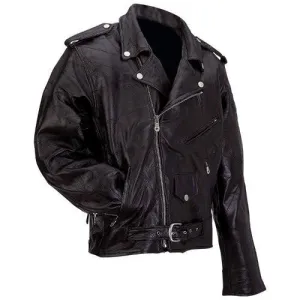 Diamond Plate Buffalo Leather Motorcycle Jacket Small GFMOT Free Shipping