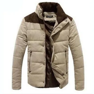 DIMUSI Clothing Winter Jacket Men Warm Causal Parkas Cotton Banded Collar Winter Jacket Male Padded Overcoat Outerwear 4XL,YA332