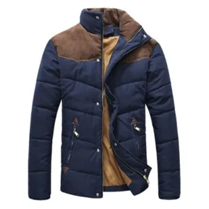 DIMUSI Clothing Winter Jacket Men Warm Causal Parkas Cotton Banded Collar Winter Jacket Male Padded Overcoat Outerwear 4XL,YA332