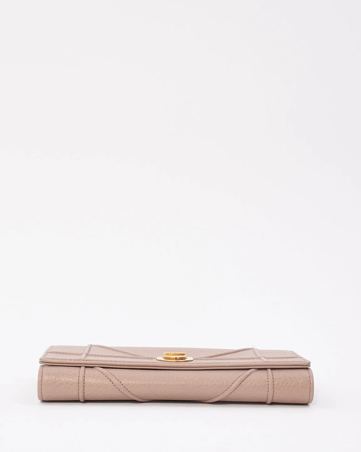 Dior Beige Grained Leather Diorama Wallet On Chain Clutch Bag