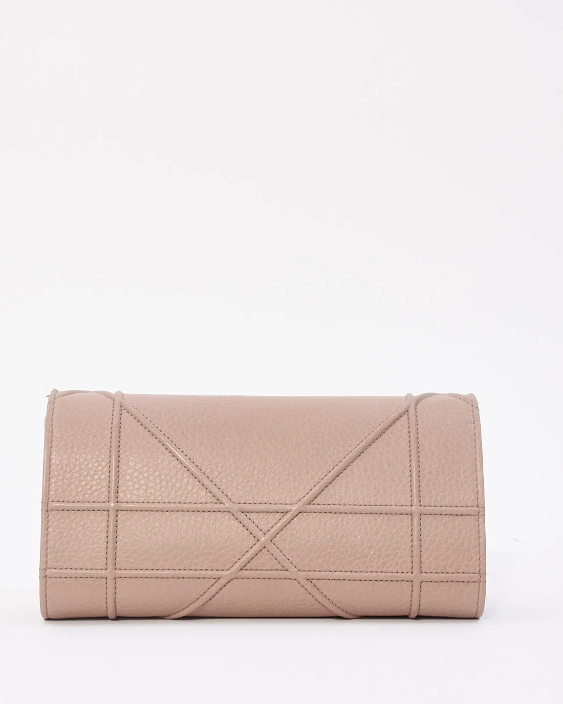 Dior Beige Grained Leather Diorama Wallet On Chain Clutch Bag