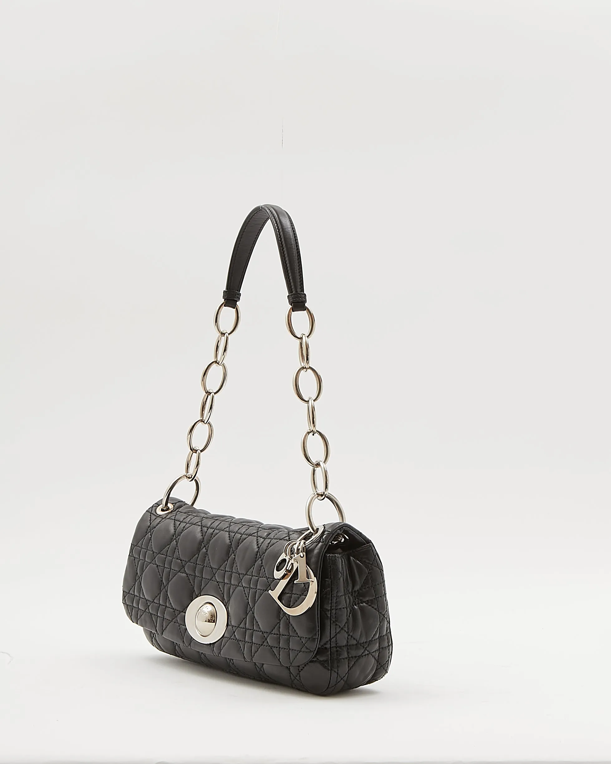 Dior Black Cannage Small Rendezvous Flap Chain Shoulder Bag
