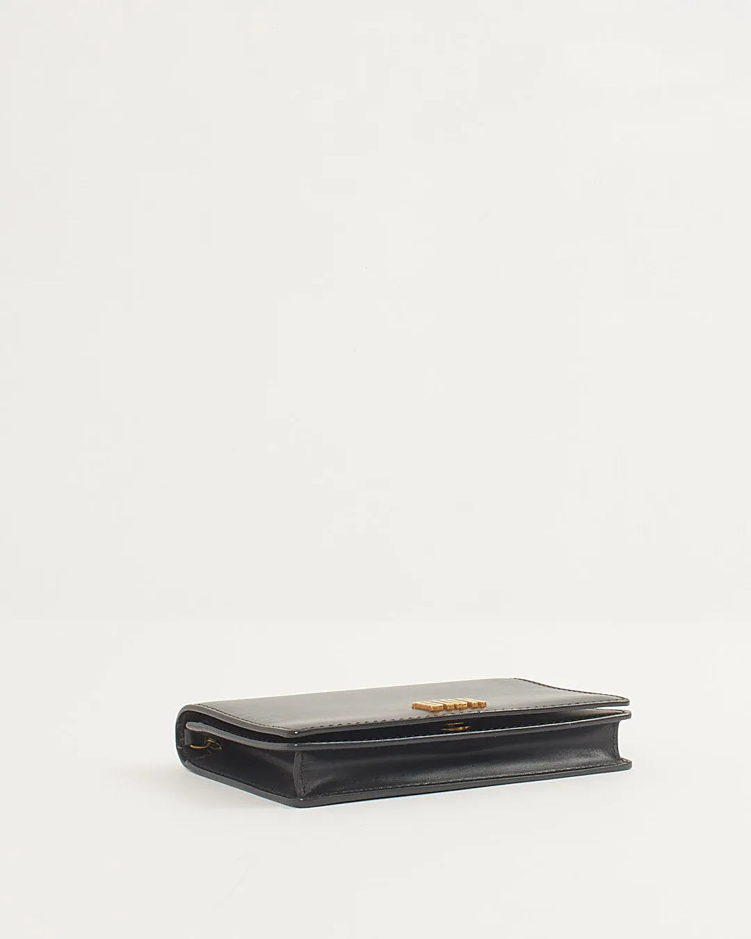 Dior Black Leather DiorAddict Wallet on Chain Bag