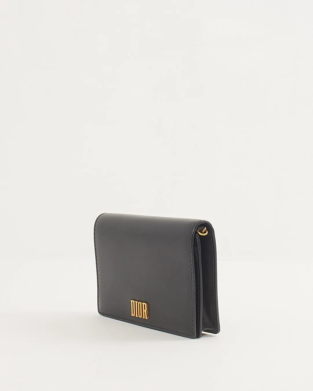 Dior Black Leather DiorAddict Wallet on Chain Bag