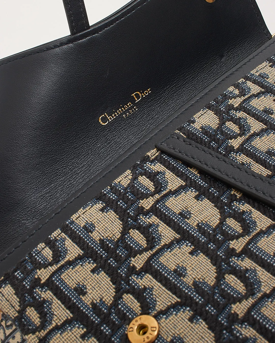 Dior Blue Oblique Canvas Wallet on Chain with Pochette