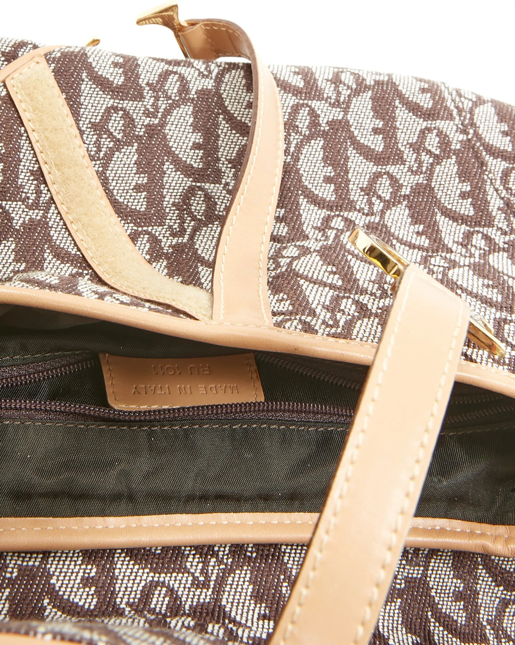 Dior Brown Diorissimo Canvas Double Saddle Shoulder Bag