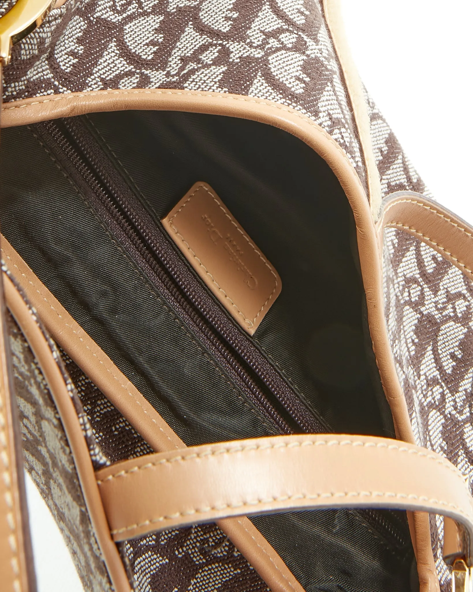Dior Brown Diorissimo Canvas Double Saddle Shoulder Bag