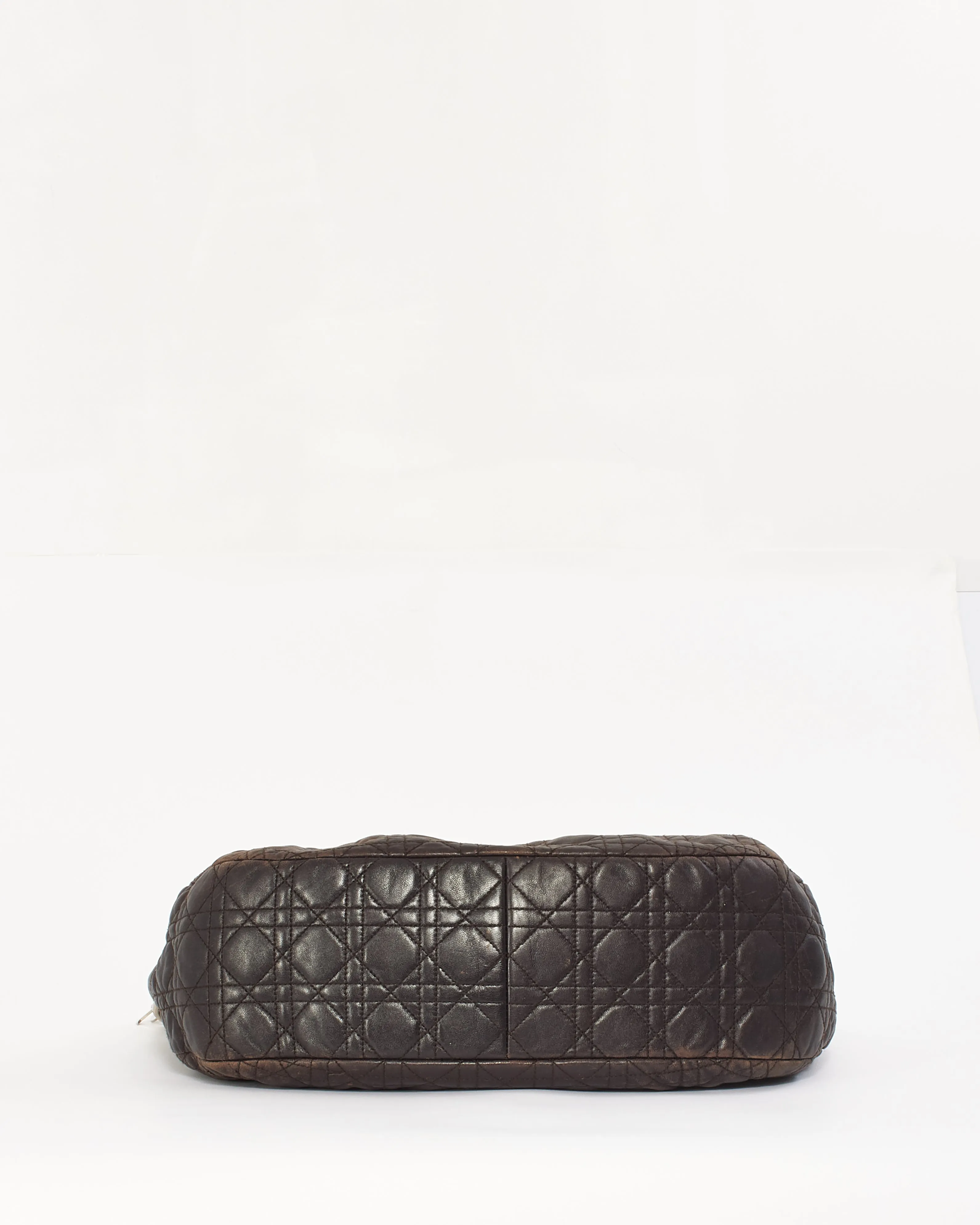 Dior Brown Lambskin Cannage Leather Soft Hobo Bag