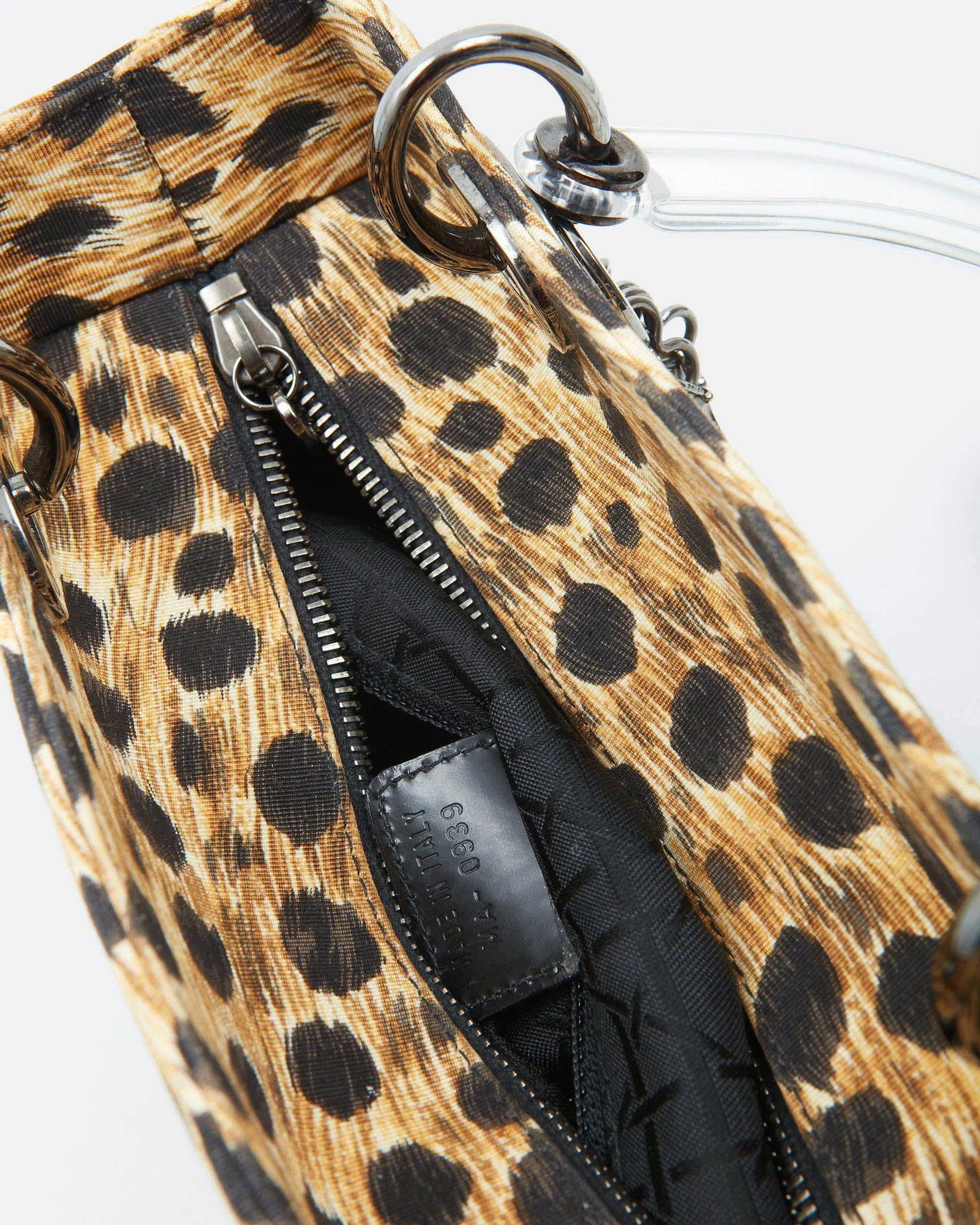 Dior Cheetah Print Canvas Medium Lady Dior Top Handle Bag