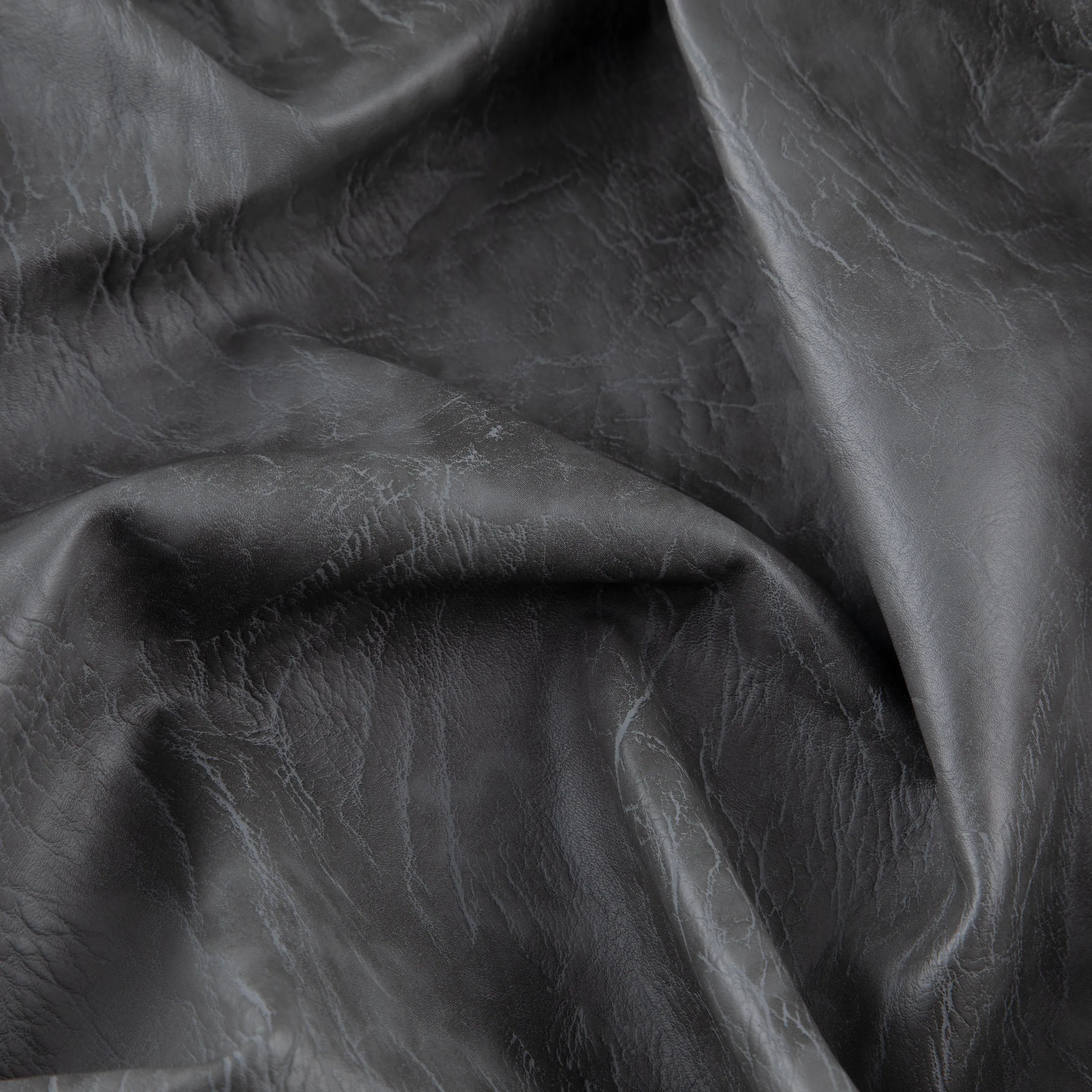 Distressed Pleather Fabric, Gray