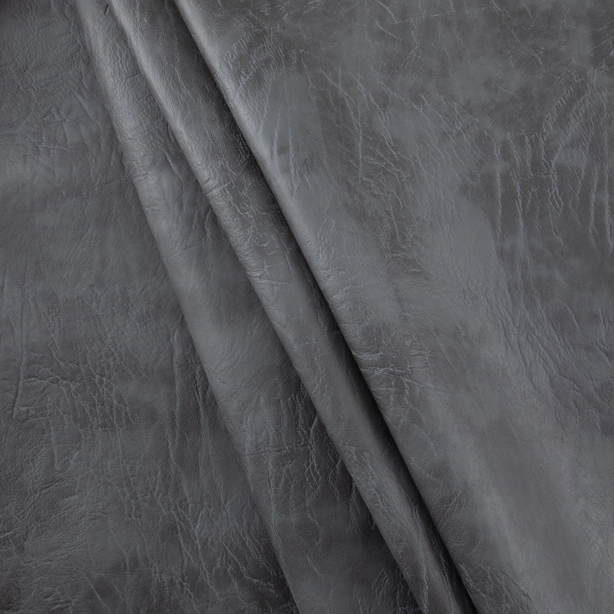 Distressed Pleather Fabric, Gray