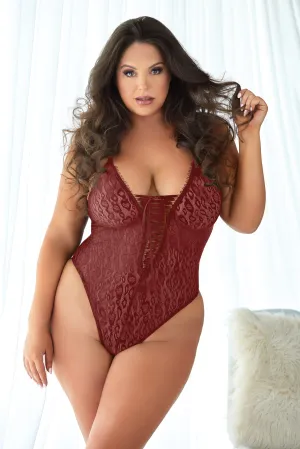Diva Rayna Leopard Lace-Up Teddy