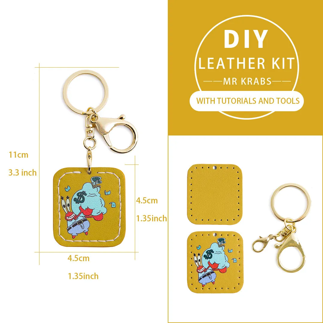DIY Leather Kits —— SpongeBob Keychain
