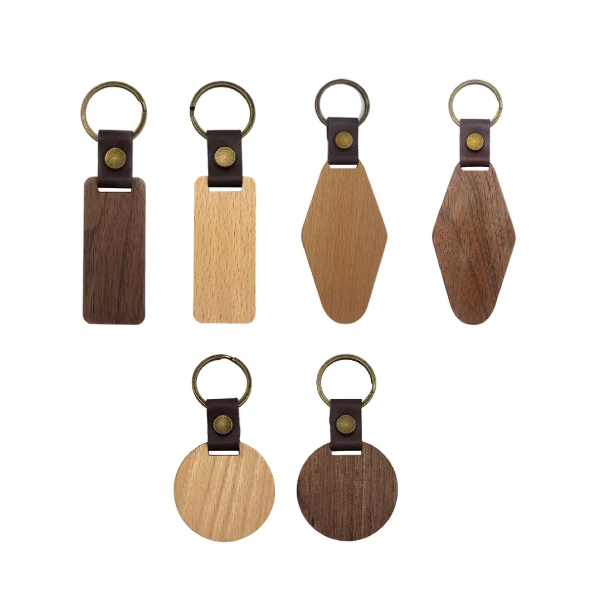 DIY Wood Keychain（10pcs）