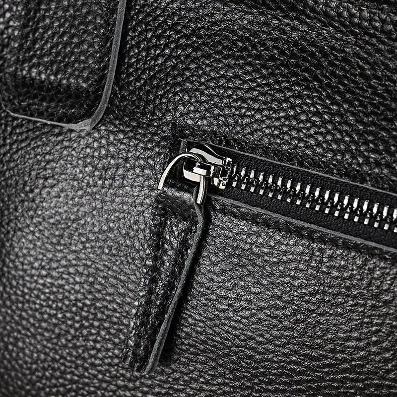 Doctors Bag Genuine Leather Travel Bag with Metal Buckle Anti-theft Designer Bag