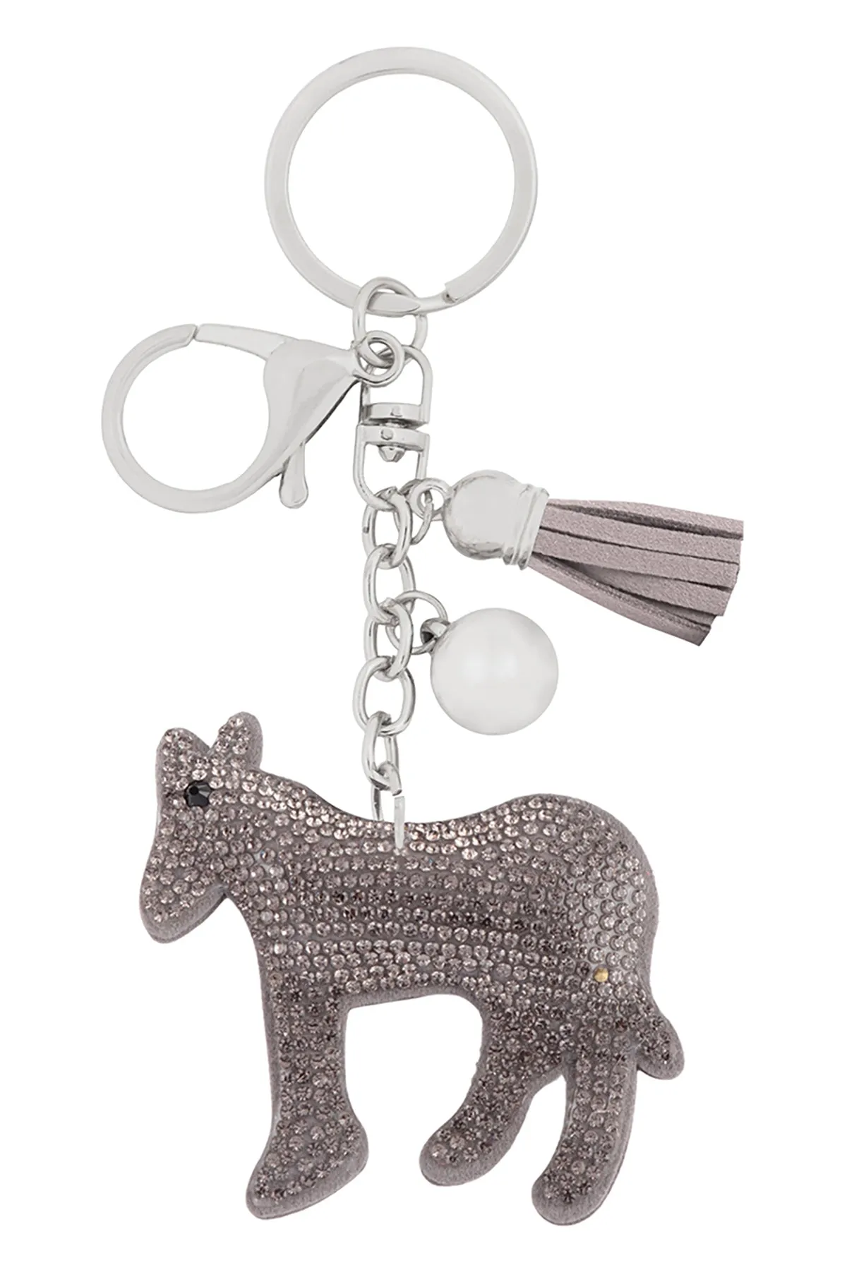 DONKEY RHINESTONE TASSEL KEYCHAIN