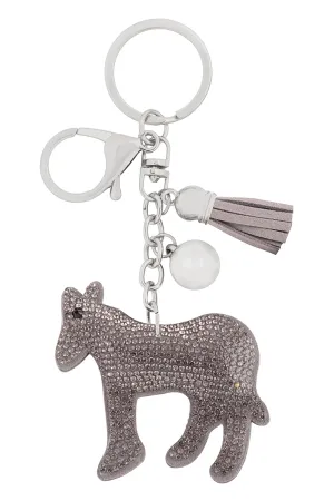 DONKEY RHINESTONE TASSEL KEYCHAIN