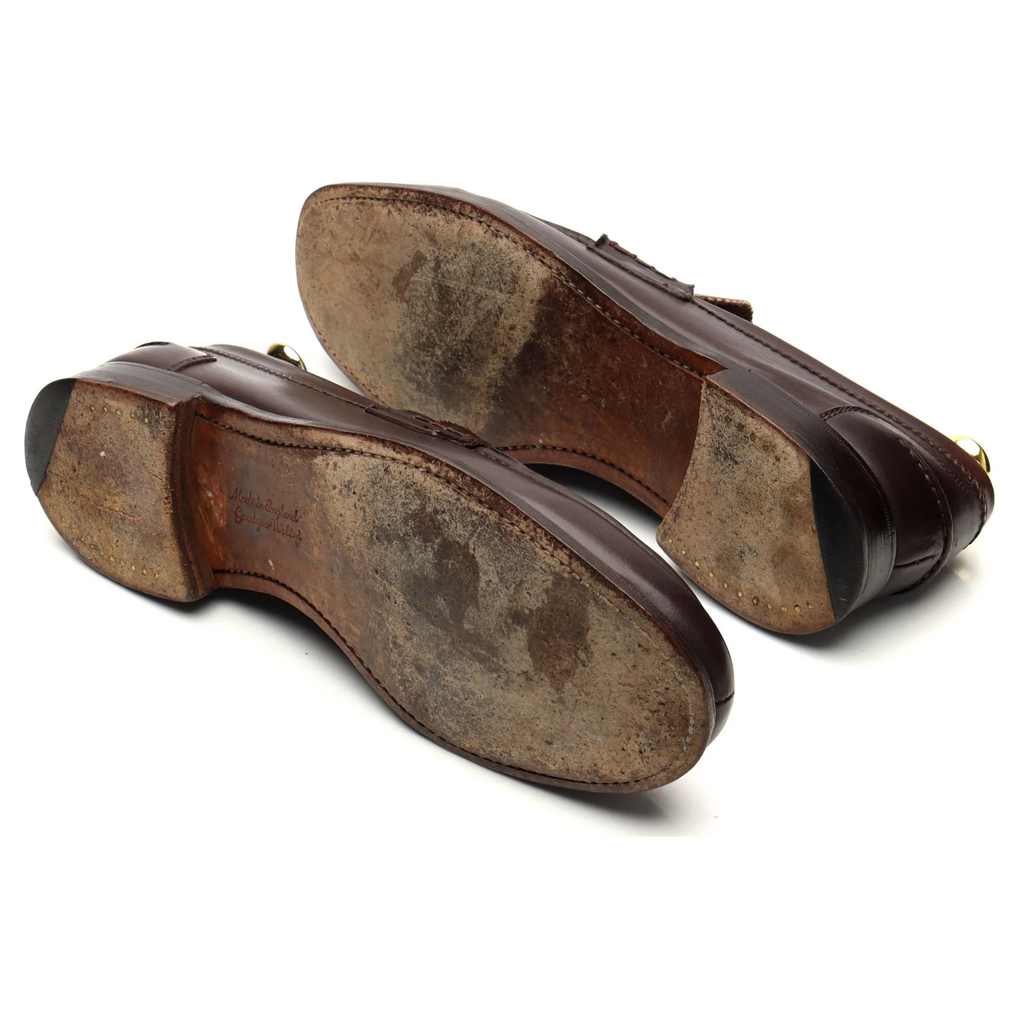 'Dover' Dark Brown Leather Loafers UK 8.5 F