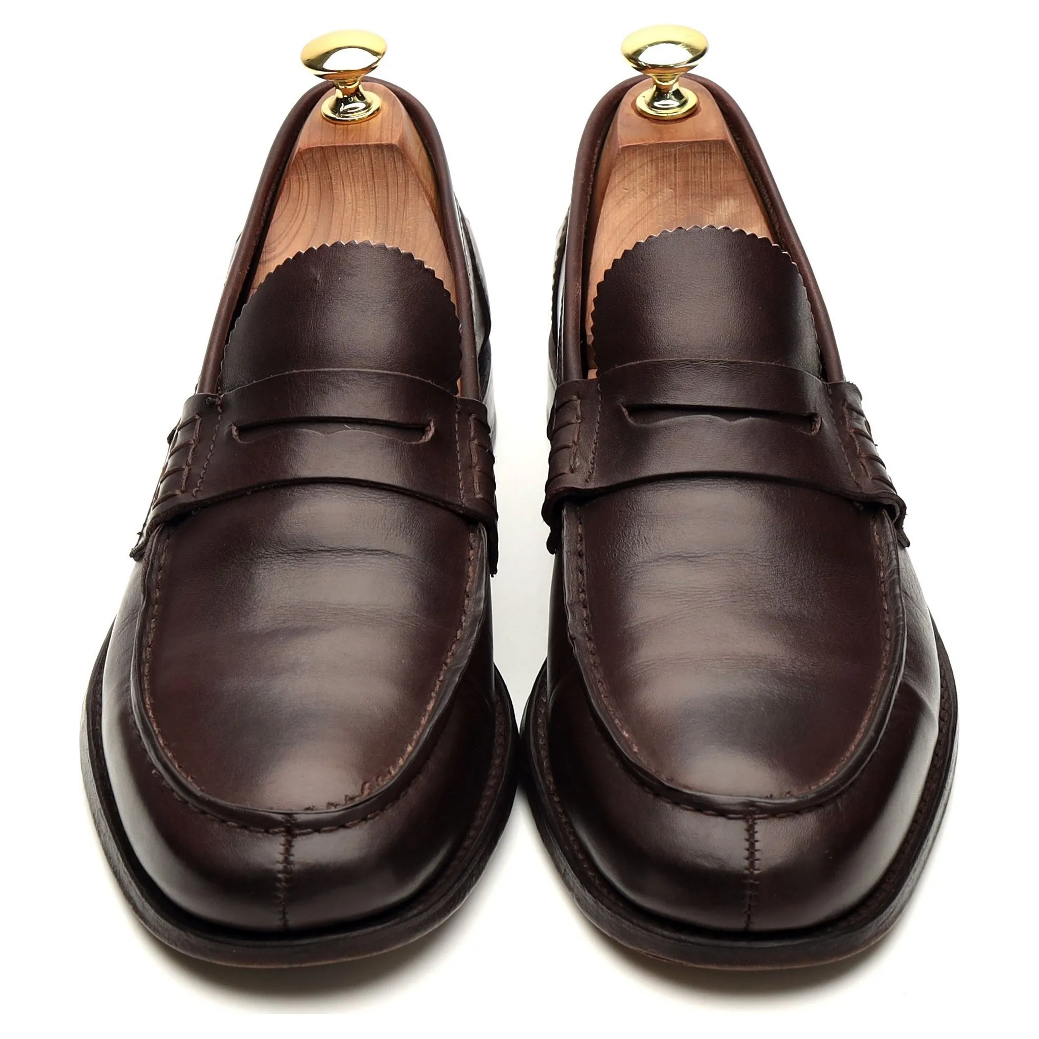 'Dover' Dark Brown Leather Loafers UK 8.5 F
